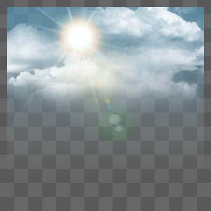 清新自然云朵太阳光光效图片