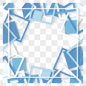 组合方形蓝色商务边框高清图片
