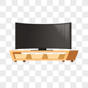 木质电视柜和平面电视图片