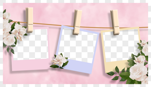 花卉相册粉色浪漫玫瑰花相框图片