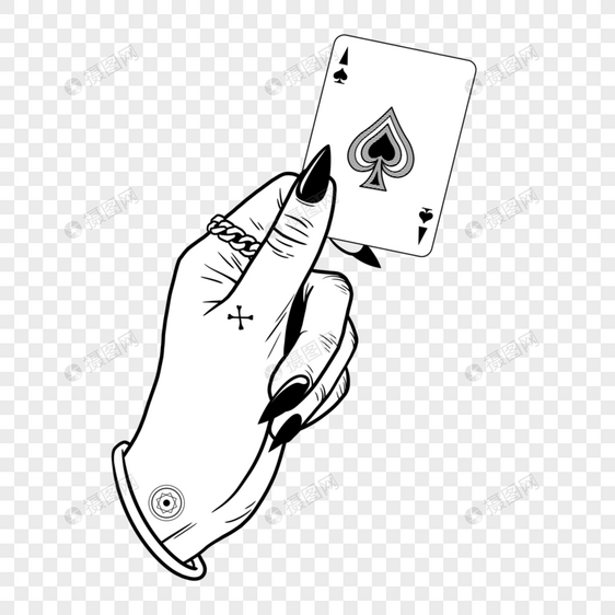 手卡牌波西米亚风格黑白图片