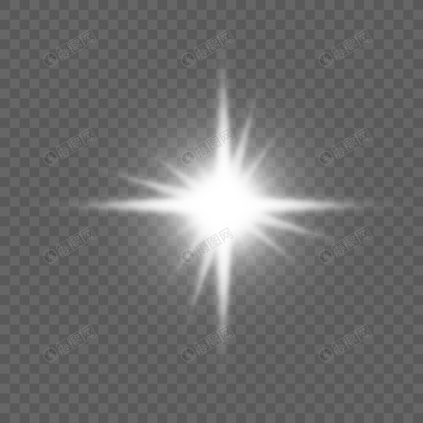 星星白色十字抽象闪光