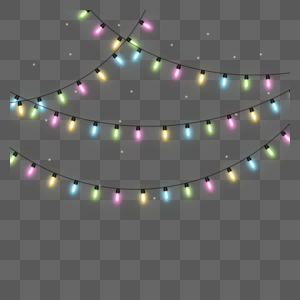 节假日圣诞节日彩色透明灯泡灯串图片