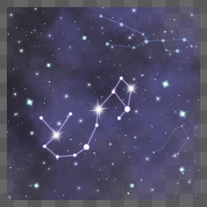 夜晚宇宙星座星空连线图片
