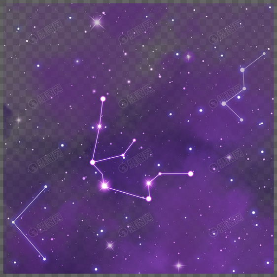 夜晚紫色宇宙星座星空图片