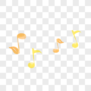 黄色水彩音乐音符图片