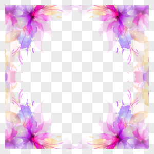 光效抽象紫红色花卉渐变边框图片