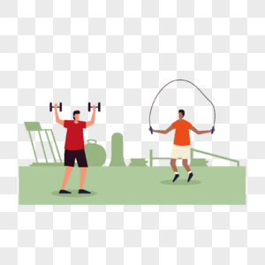 健身运动人物概念插画在健身房锻炼的男士图片