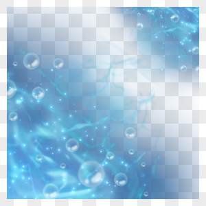 蓝色梦幻泡泡水滴水波纹边框图片