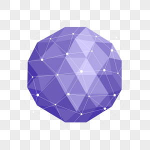 紫色抽象几何低聚球体图片