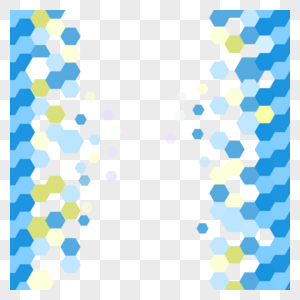几何抽象边框六边形蓝色图片