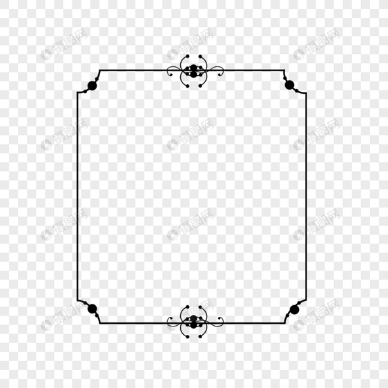 黑白复古长方形边框图片