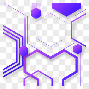 紫色六边形线条商务抽象几何边框图片