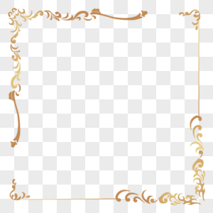 婚礼金色边框装饰图片