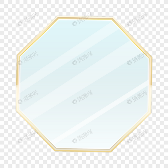 3d写实镜子八卦镜菱形镜玻璃金属图片