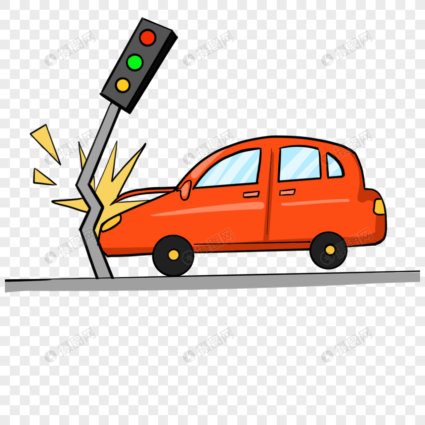 撞车事故红绿灯图片