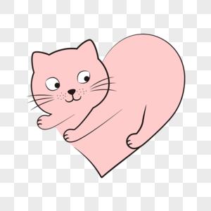粉色卡通猫咪爱心的样式图片