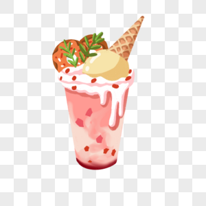 草莓甜甜圈冰淇淋奶昔怪物摇图片