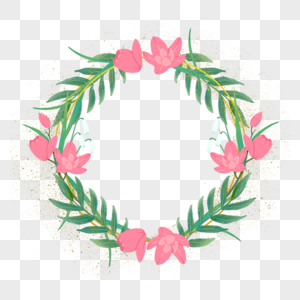 水彩花卉婚礼边框粉色装饰图片