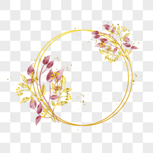 金枝婚礼金色圆形边框图片