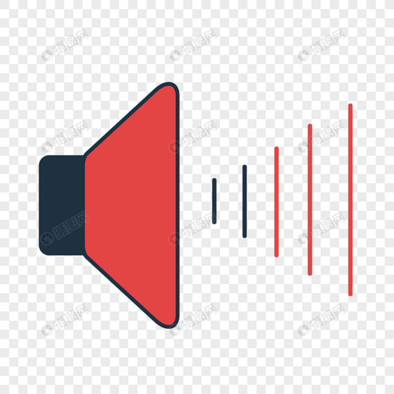 红色喇叭音量符号音乐徽标图片
