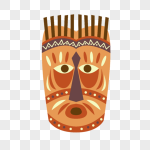 非洲原始部落稻草族长面具图片