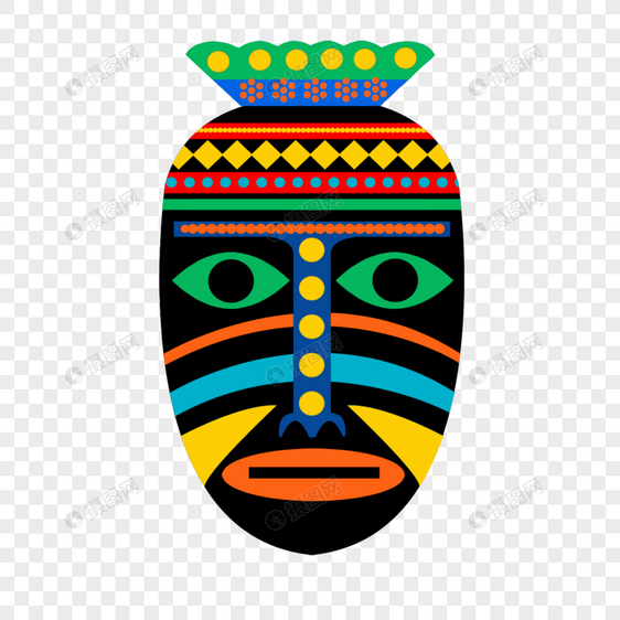 非洲部落风格彩色面具图片