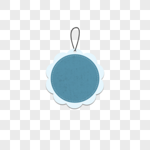 花形状蓝色圆形促销标签高清图片