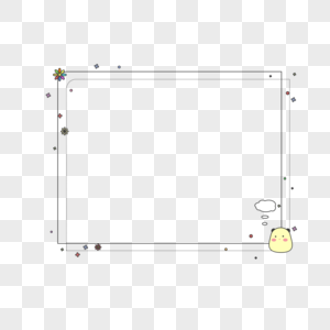 卡通线条边框彩色花图片
