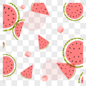 切开的红色西瓜水果边框图片