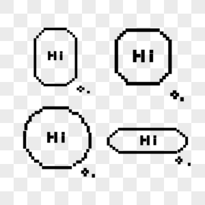像素艺术文本框对话框字母高清图片