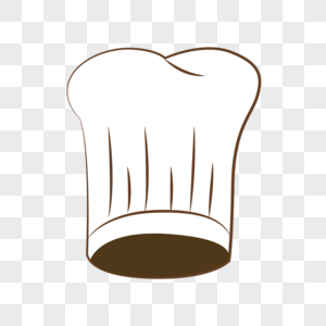 黑白线条可爱卡通厨师帽图片