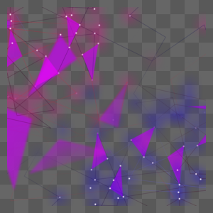 紫色三角形光效科技边框图片