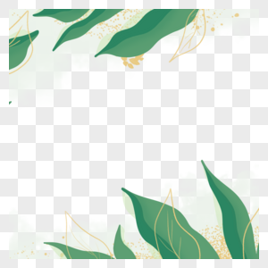 金色植物线条叶子边框图片