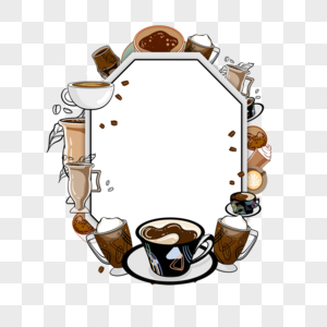 咖啡时间装饰边框图片