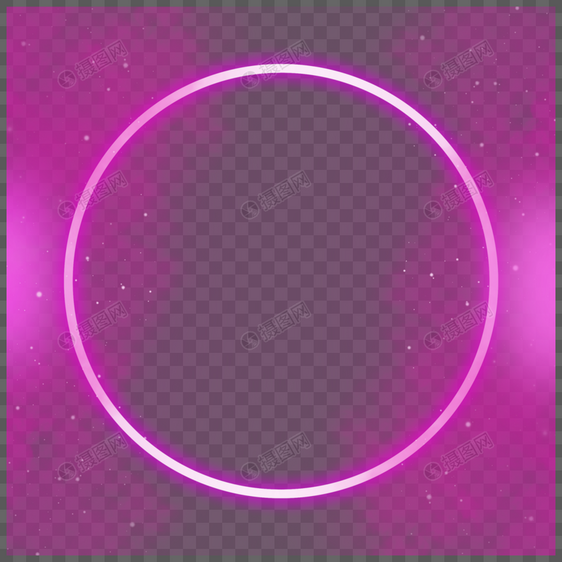 边框霓虹光效烟雾粉色圆形图片
