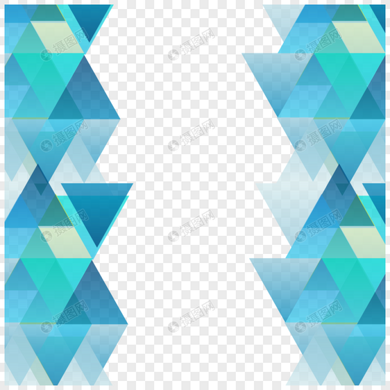 抽象几何三角形形状边框渐变蓝色图片