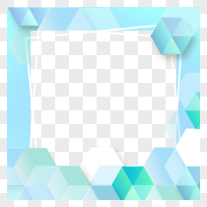 蓝色拼接六边形twibbon几何渐变抽象边框图片