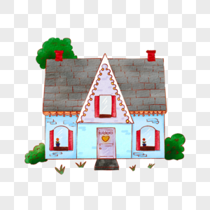 水彩彩色小房子图片