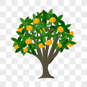 挂门橙子卡通水果树图片