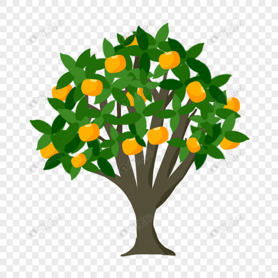 挂门橙子卡通水果树图片