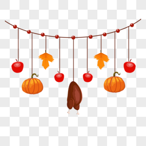 挂起的番茄南瓜感恩节边框图片