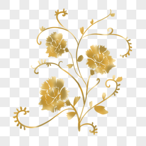 金边光效植物抽象花卉图片
