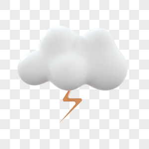 可爱风格3d渲染雷阵雨天气气象图片