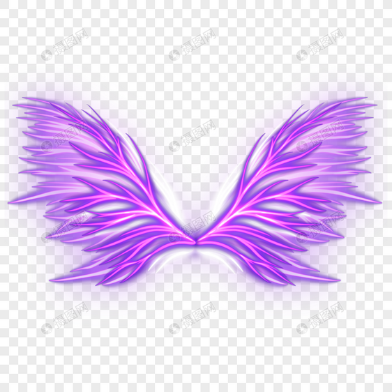 紫色彩光翅膀光效图片