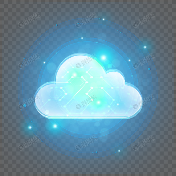 抽象光效科技蓝色发光云层图片