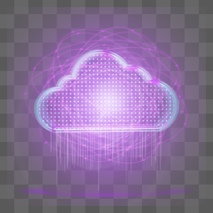 抽象光效科技紫色云朵白色颗粒图片