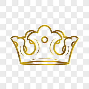 国王王冠徽章渐变金色图片