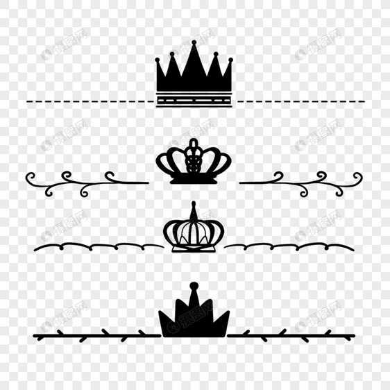王冠线条分隔线卡通形状图片