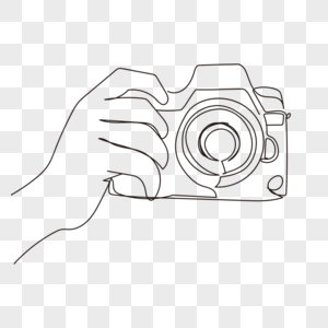 手握相机抽象线条画相机摄影机图片